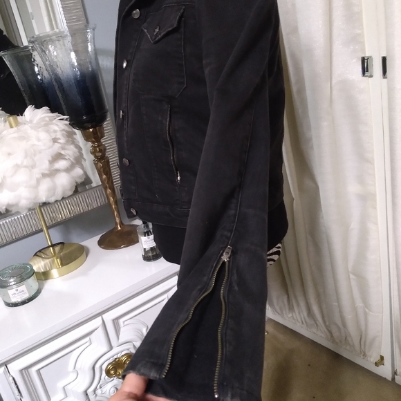 CURRENT/ELLIOT denim & wool layered jean jacket/coat size 1 - Picture 4 of 10